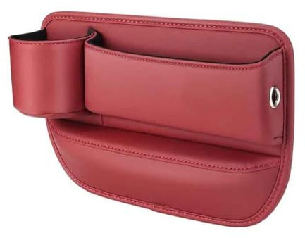 DryiC Aufbewahrungsbox Autositze für Nissan Kicks Navara NP300 D23 Auto-Leder-Aufbewahrungsbox mit Getränkehalter,verstellbare Auto-Schlitztasche