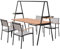 Riess Ambiente Outdoor-Set Gartentisch Rio - 160cm - anthrazit Natur - Aluminium inkl. Stühlen stapelbar mit Dekostange