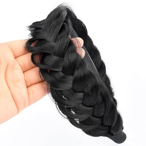 Bandeau tressé, bandeau tressé, pour femme, haute élasticité, pour filles et femmes, noir, normal