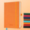 IN-LUXPRO Kalender 2025 2026 Wochenplaner,18-Monate Buchkalender (Jul.2025-Dez.2026) Monatskalender mit Ausgaben & Notizseiten A5(21.9 x 16.4 cm),mit Vegan-Leder & Notizseiten,orange Farbe.