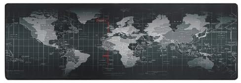 GADIRIA Tapis de souris XXL · Carte du monde · 880 x 300 mm, base en caoutchouc antidérapante, imperméable et bords renforcés – Tapis de souris idéal pour souris, clavier, ordinateur de jeu et gamers
