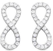 LUXENTER Infinity-Ohrringe mit Silber-Finish