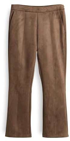 OPUS Damen City Pants | Elvina Cozy Kunstlederhose in Wildleder Optik Cocoa, 34