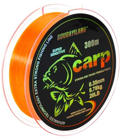 Yun Nong Fluoreszierende Karpfenschnur – Schnell sinkendes Monofilament, 300m/1000m (0,28/0,30/0,33/0,35/0,40mm) für Angeln bei schwachem Licht im Süßwasser