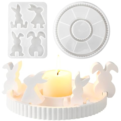 Silikonform Ostern, Silikonformen Gießformen Osterhase, 3D Hase Frühling Osternhase Gipsformen zum Gießen, Osternhase Gießformen Silikon Ostern Hase Giessformen Silikon Gießform für Handwerk