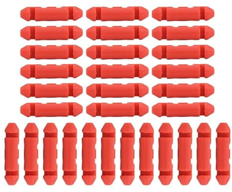MonoSora 30 Stück Nylon-Auto-Stopperperlen für geflochtene Schnur, Meeresangeln, Downrigger, Orange-Rot