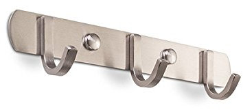 SOTECH Barra de 3 ganchos SAMU Perchero Acero inoxidable cepillado 200 mm Barra de ganchos