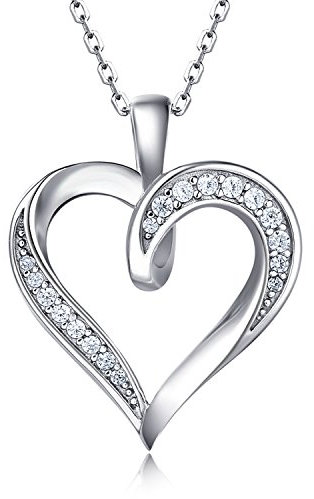 Billie Bijoux 925 Sterling Silber Unendlichkeits Liebe Herz Halskette Platin überzogen Runde CZ Diamant Fine Damen Schmuck 18 