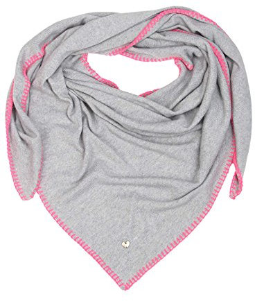 Zwillingsherz Dreieckstuch mit Kaschmir - Hochwertiger Schal mit Häkelrand für Damen Jungen Mädchen - XXL Hals-Tuch und Damenschal - Strick-Waren für Sommer Herbst Winter 150cm x 120cm - hgr