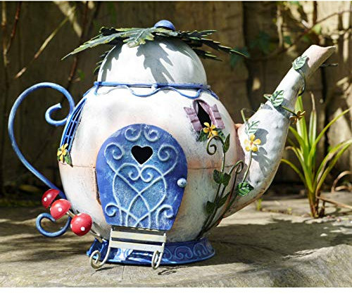 Secret Garden Magical Fairy Teapot House Outdoor Sculpture Decorative Ornament