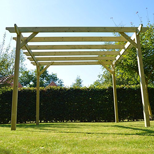 Rutland County Garden Furniture - Garden Canopy Outdoor – Garden Pergola Kit - Wooden Gazebo Canopy Pergola Kits - Garden Arch Garden Room (2.4m x 3m, Light Green)