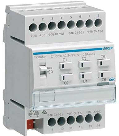 Hager TXM646T KNX Easy Chauffage à 6 voies pour 24/230 V