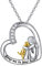 CHENGHONG Kette Damen Hund 925 Silber Geschenke für Frauen Hund Anhänger Halskette Hundepfote Schmuck für Hundeliebhaber Mädchen