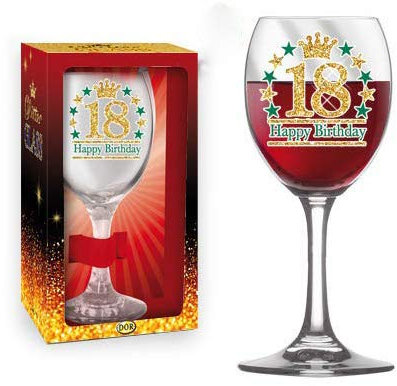 Partycolarità Bicchiere 18 Anni Calice Glitter Oro Gadget Idea Regalo Festa 18° Compleanno