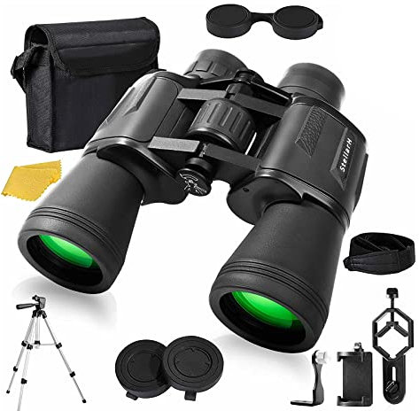 Fernglas für Erwachsene, 12 x 50, HD-Fernglas in voller Größe, mit Fotografie-Set – Smartphone-Adapter, Universal-Stativ-Tragetasche und Gurt für Vogelbeobachtung, Jagd, Sternenbeobachtung, Sport und