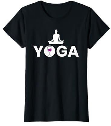 Lustig Rotwein Yoga Meditation Namaste Spruch T-Shirt