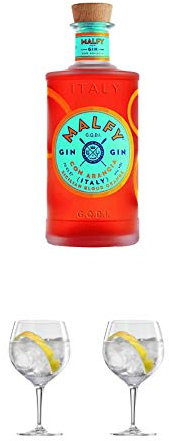Malfy Gin Con ARANCIA 0,7 Liter + Ballon Bistro Cubata GIN Glas 1 Stück + Ballon Bistro Cubata GIN Glas 1 Stück