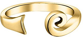 Marlogendo Damen Wunderschöner 14 Karat Gelbgold vergoldet 925 Sterling Silber keltische Spirale Midi Ring Zehenringe verstellbar