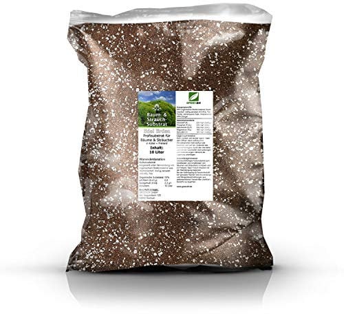 Baum- und Strauch- Substrat - 10 Ltr. Profi Linie Substrate - Erde für Obstbäume, Nadelbäume, Zierbäume, Ziersträucher - Bäume und Sträucher in Kübel und Freiland