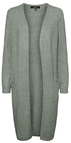 VERO MODA Damen VMDOFFY LS Long Open Cardigan GA NO 10215434, Laurel Wreath/Melange, XS