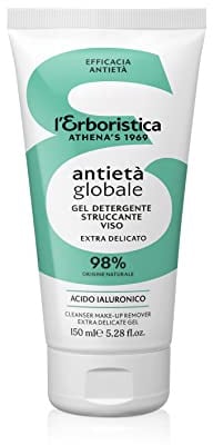 L'Erboristica Athena's – natürliches Gesichtsreinigungsgel Antiage – sanfter Anti-Aging-Entferner – Gesichtscreme mit Hyaluronsäure – 150 ml