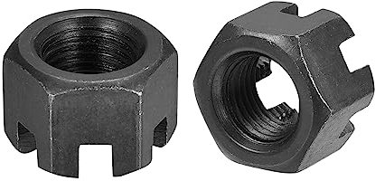 sourcing map Sechskant Schlitzmutter Sechskantmuttern aus Kohlenstoffstahl Zubehör Ersatz 10 Stück M12 x 1,25 mm