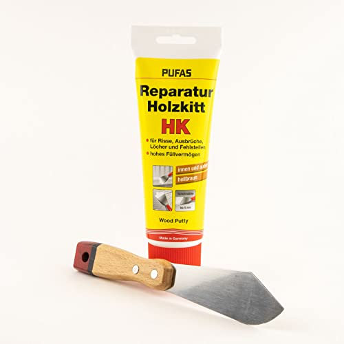 Pufas Holzkitt Set mit Kittmesser, Braun