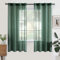 Woaboy Voile Gardinen Kurz Vorhänge Transparent Wohnzimmer mit Ösen Stores Gardinen Schlafzimmer Ösenvorhang Scheibengardine Schlaufengardinen Modern 2er Set 140x145 cm (B x H) Dunkelgrün