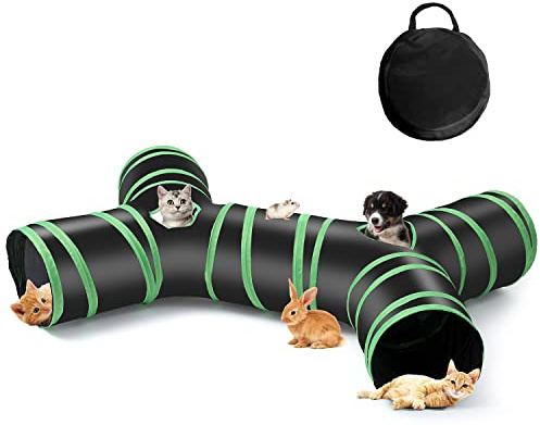 Katzentunnel Kätzchen Tunnel Katzenspielzeug interaktives Pop-Up-Labyrinthhaus-Spielzeug für kleine Kaninchen,Welpen,Frettchen,Meerschweinchen