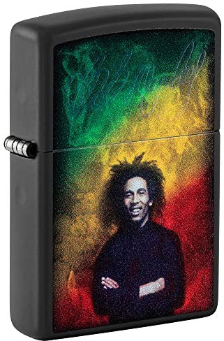 Zippo Bob Marley Feuerzeuge für Erwachsene, Unisex, Marley Black Light Black Matte