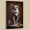 Dekomundo Bilder Hunde Dinner elegant gekleidet als Leinwandbilder Wandbilder Hunderassen A-Z, Chihuahua, 75x100 cm