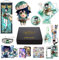 MOTAO Genshin Impact Box Venti Merch Set - Plüschpuppe, Poster, Kissenbezug, Standfigur, Armband, Abzeichen, Schlüsselanhänger, Kartenhalter, 30 Lomo Karten, 50 Aufkleber (Venti)