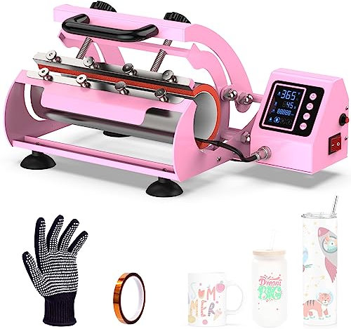 Pro 20 e 30 once Tumbler pressa di calore, pressa per bicchieri da 16 oz 20 oz 850,5 g, pressa di calore per tazza fai da te sublimazione per bicchieri magri (rosa)