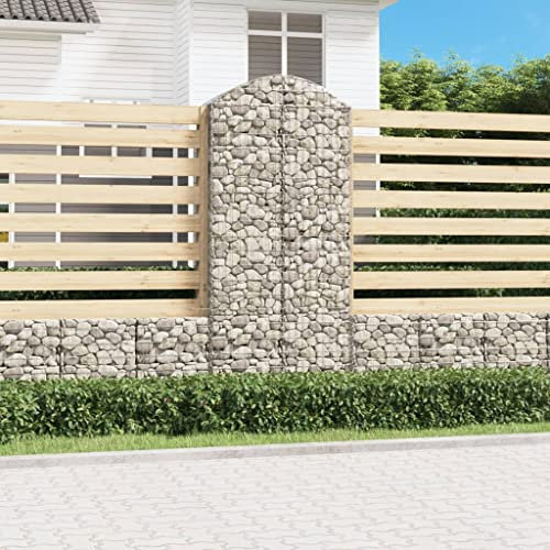 INLIFE Gabion avec arc haut, 100 x 50 x 220/240 cm, en fer galvanisé, 25 kg, 153441