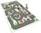 ZFHNYJWKL Kinder spielteppich Auto Jungen & Mädchen Teppich Straßenteppich Bauteppich Stadtstadt Lernbereich Teppich Pädagogischer Antirutsch für Kinderzimmer Grau Blau Grün(F,140X200CM)