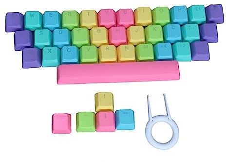 Hemobllo Rainbow Keycaps Pbt Material for Keyboard Keyboard Accessories Caps Window Keys Replacement Keycaps Puller Included