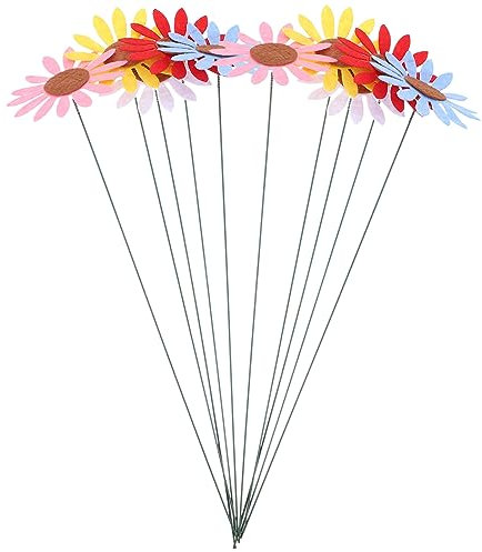 Cabilock 10er Pack Metall Gänseblümchen Gartenstecker Bunte Blumenstecker Dekorative Gartenpfähle Metall Blumen Garten Blumenpfähle für Garten Rasen Hof Outdoor Dekoration