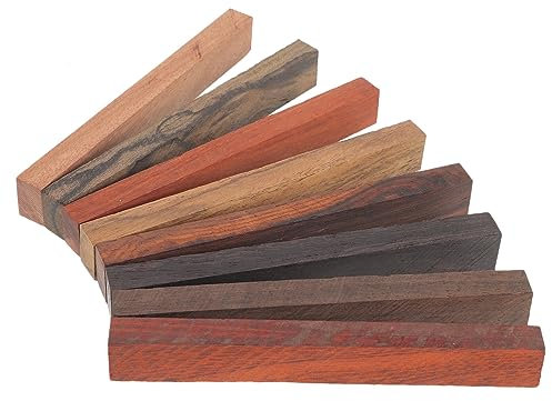 Didiseaon Wood Pen Blanks for Turning: 8pcs Woodturning Blocks DIY Handicraft Woodworking Project Kits for Pen Turners Making