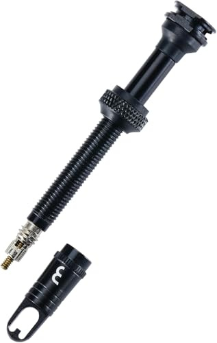 BBB Cycling Aluminium Tubeless Ventil 80mm | Geeignet für Rennräder und Mountainbikes | Tubeless Valves mit Austauschbarer Kern | BTI-160, Schwarz