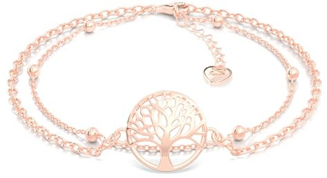 SERASAR Bracelet Argent Bijoux Femme Argent 925 Argent Sterling or Rose 18 Carats Collier Femme Bracelet Fille Collier Fille Bangle Idée Cadeau St Valentin Anniversaire Cadeaux Femmes