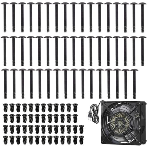 gvivej Viti per Ventola, 100 Pezzi, Set per Computer Portatile, 2 Tipi Lunghe e Corte, Colore Nero