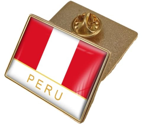 Peru-Flagge, Kristall-Epoxidharz-Abzeichen-Brosche – Flaggen-Abzeichen Für Damen Und Herren, Republik, Neuheit, Charm-Schmuck, Patriot-Kleidung, Tasche, Flagge, Pin, Broschen, Zubehör, 32 X 23 Mm