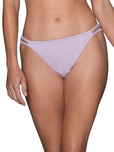 Vanity Fair Damen Illumination String Höschen, seidiger Stretch und Satinbesatz Unterwäsche im Bikini-Stil, Sanfter Lavendel, 5