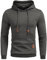 COOFANDY Herren Kapuzenpullover Ohne Taschen Jacquard Pullover Hoodies Hipster Gym Hoodie Jacke Herren Langarm Kordelzug Karierten Dunkelgrau L