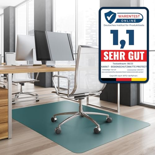 Bodenschutzmatte Bürostuhl, Schreibtischstuhl Unterlage transparent, Unterlage Schreibtisch Schutzmatte, Bodenschutzmatten für Bürostühle, 90 x 120 cm für Hartböden (Türkis)