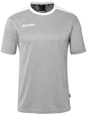 Kempa Herren Emotion 27 T-Shirt, Dark Grau Melange/Weiß, 164 EU