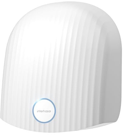 interhasa! Asciugamani Automatico con sensore a infrarossi, per Bagno a casa, Ultra Silenzioso, Silenzioso, 40 Db, a Parete, con Copertura compatta in ABS 1200 W (Bianco)
