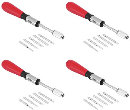 Set di 4 cacciaviti a spirale da 260 mm, cacciavite a cricchetto con intaglio e punte per cacciavite