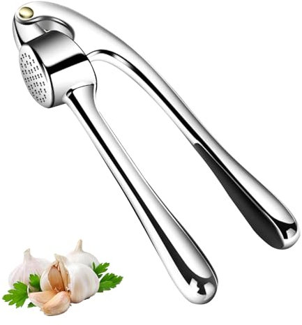 CIMOYBAI Presse-Ail en Acier Inoxydable avec Poignée Facile à Presser - Coupe-Ail Facile à Nettoyer - Ustensile de Cuisine Pratique