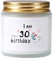 Bolosa 30. Geburtstag Frauen Duftkerzen im Glas Lavendel, 30 - Geschenk zum 30.Geburtstag, 30. Geburtstagsgeschenk für Frauen, Geburtstagsgeschenke für Mutti, Geburtstag Jubiläum(30 Geburtstag)